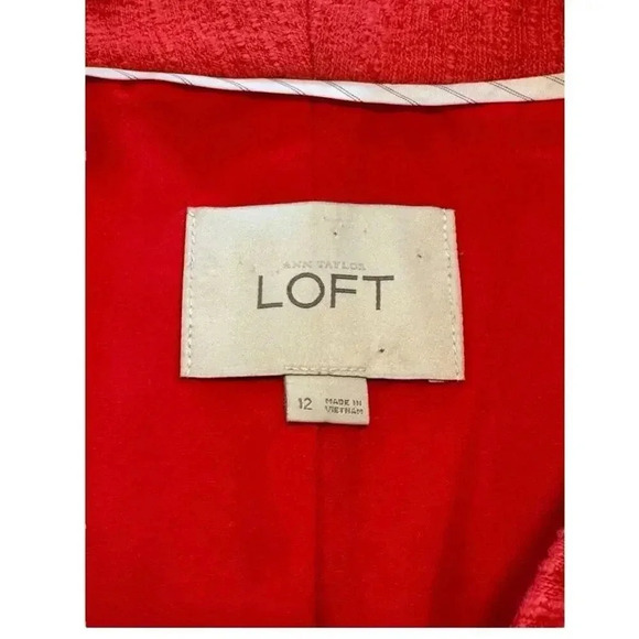 LOFT Women’s‎ Size 12 Coral Single Button Textured Blazer - Picture 4 of 8